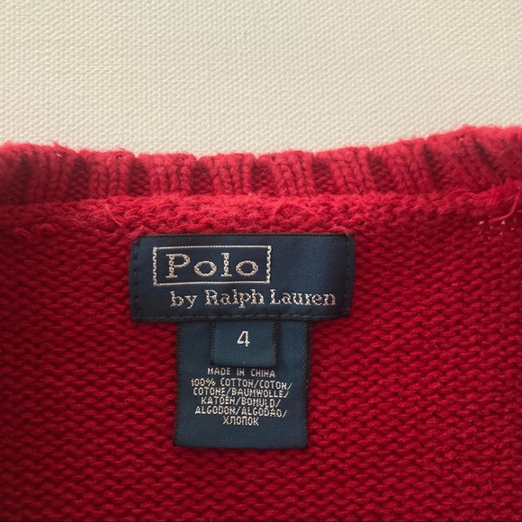 Polo Ralph Lauren Boys 4 Red Sweater Crew Neck - Picture 3 of 7